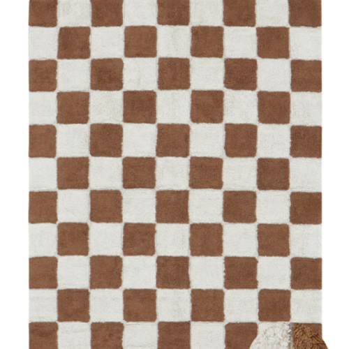 WASHABLE RUG KITCHEN TILES TOFFEE