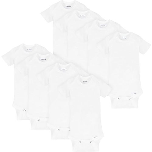 Gerber unisex-baby 8-pack Short Sleeve Onesies Bodysuits