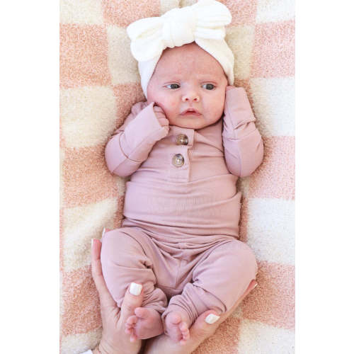2pc Bamboo Button Top & Bottom in Mulberry | Caden Lane