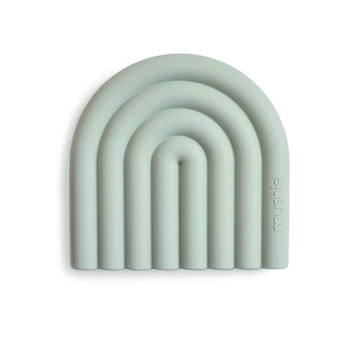 mushie Silicone Baby Teether Toy | Rainbow (Cambridge Blue)