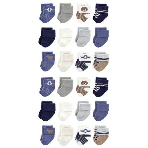 Hudson Baby Cotton Rich Baby Terry Socks 24-Pack, Bear, 0-6 Months
