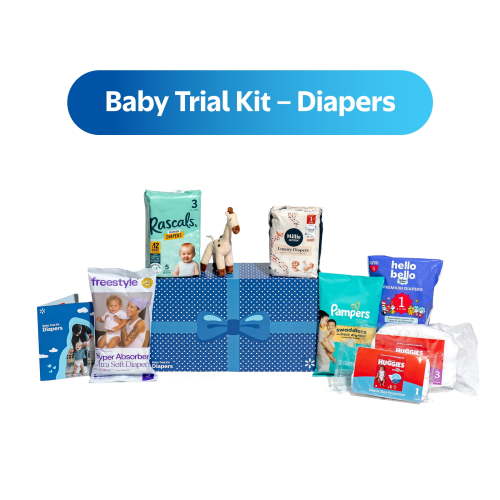 Baby Trial Kit of Diapers, Samples from 7 Brands, Sizes Newborn to Size 3