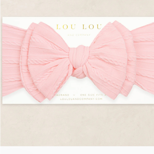 Cable Knit Headband - Baby Pink