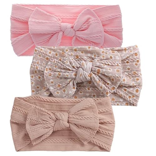 Baby Girls Bow Flora Headband Baby Turban Knotted Elastic Headwrap for Newborn Infant Toddler Hair Accessories