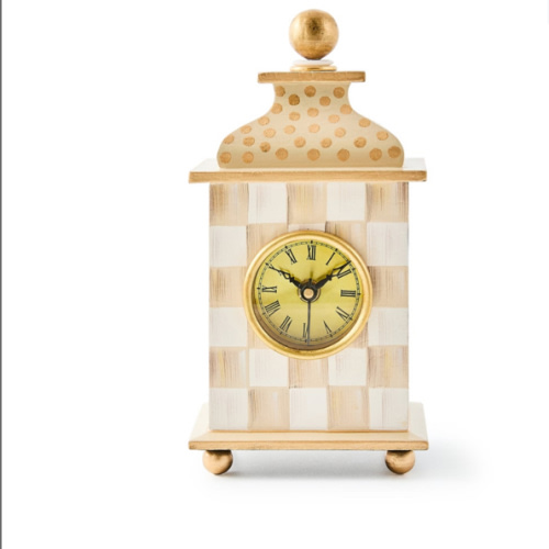 MacKenzie-Childs | Mocha Check Desk Clock