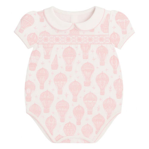 Little Explorer | Short Sleeve Smocked Bubble (Pink) – Baby Dunn