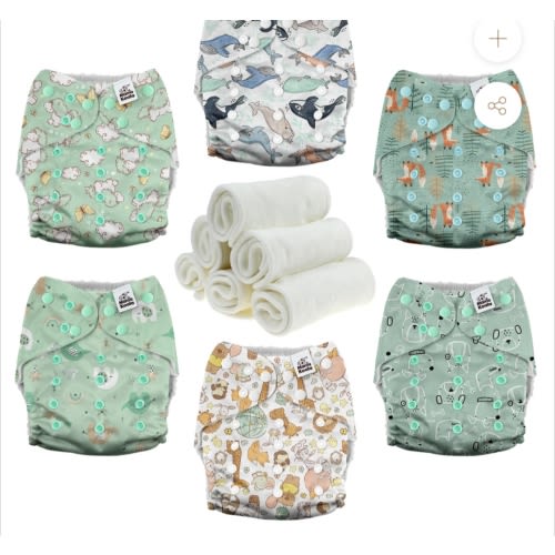 POCKET DIAPER 3.0 WITH INSERTS - 6 PACK(Adorable Animal)