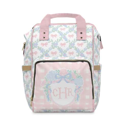 Backpack Daycare Bag | Preppy Heirloom Crest