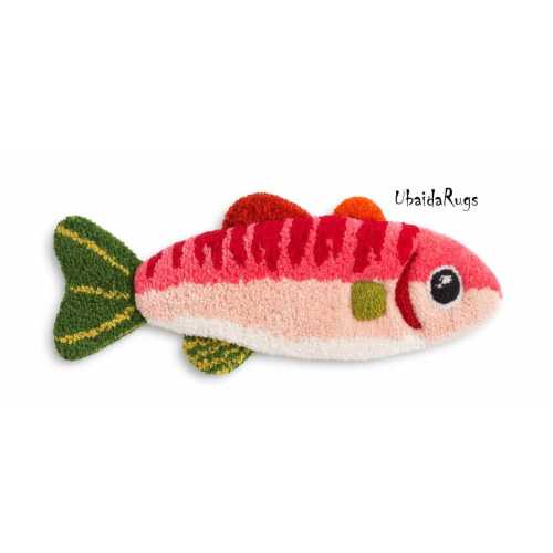 Handmade Tufted Wool Fish Rug | Playful Nursery Decor