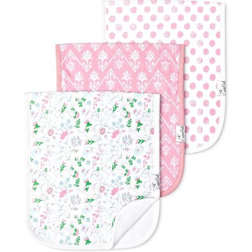 Copper Pearl Premium Baby Burp Cloths - 3-Pack Large Cotton Burp Cloths, Extra Soft Spit Up Rags with 3 Absorbent Layers, Perfect for Baby Boy and Baby Girl Gifts