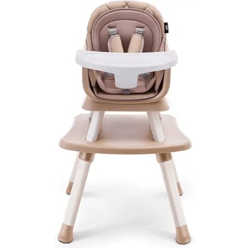 HARPPA 6 in 1 Baby High Chair, Convertible Infant Feeding Chair for Babies & Toddlers Table, Dining Booster Seat with Removable Tray, Khaki