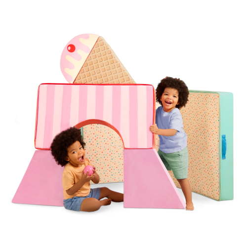 Battat Cloud Castle Sweet Retreat Foam Fort Building 6 Piece Set Indoor Soft Climbing Blocks for 12 Months +