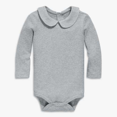 Organic long sleeve peter pan babysuit | Primary.com