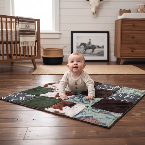 Wild West Cowboy Baby Play Mat