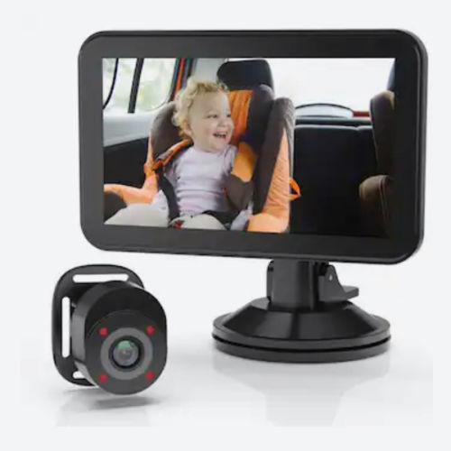 Rexing - BC500 In-Car Baby Cam with Monitor – HD 1080p & Infrared Night Vision - Black