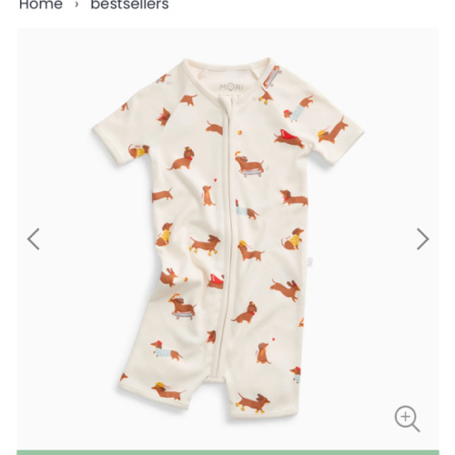 Sausage Dog Summer Baby Pajamas Dog Print / 0 - 3 M