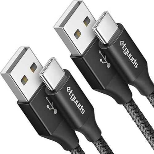 etguuds Long USB A to USB C Cable 10ft, 2-Pack Fast Charging Type C Charger Cord Braided for iPhone 16 15 Pro Max Plus, for Samsung Galaxy S24 S23 S22 S21 S20 S10 S10E Note 20 10 A15 A25 A35 A55