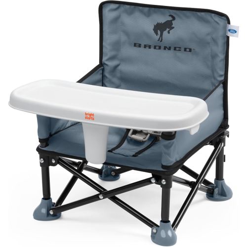 Ford Bronco Pop 'N Sit Portable Booster Chair by Bright Starts, Floor Seat, Indoor/Outdoor Use, Compact Fold, Area 51 Color, 6 Mos - 3 Yrs