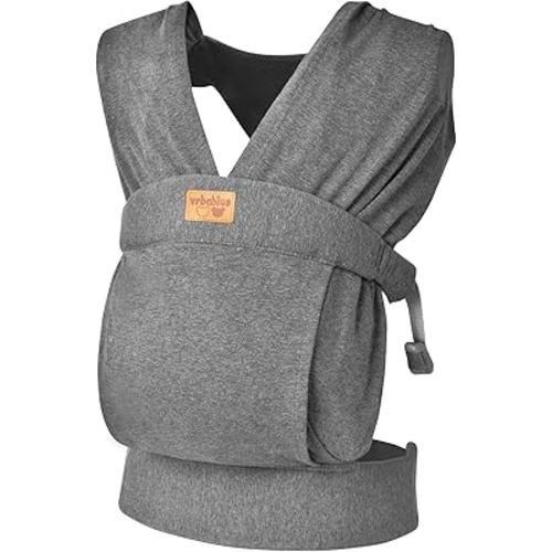 Baby Wraps Carrier Sling, Baby Carrier for Newborns and Toddlers,Skin-Friendly and Soft Front Baby Carrier Wrap Perfect Newbron Gifts (Grey, Cotton)