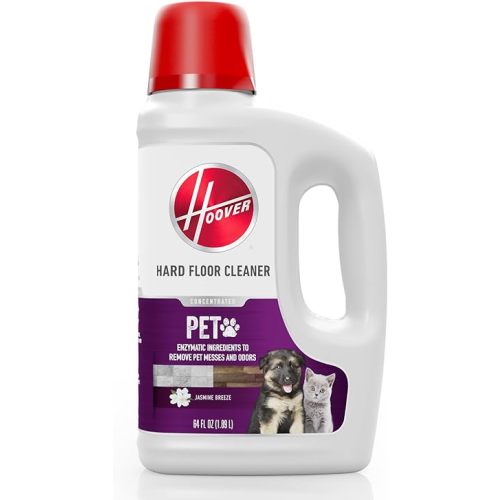 Hoover Pet Hard Floor Cleaner, Concentrated Pet Cleaning Solution for Hard Floor Machines, 64 fl oz Formula, White AH31451