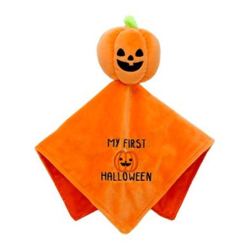 Baby Starters Halloween Pumpkin 12 inch Plush Snuggle Buddy Rattle & Embroidery
