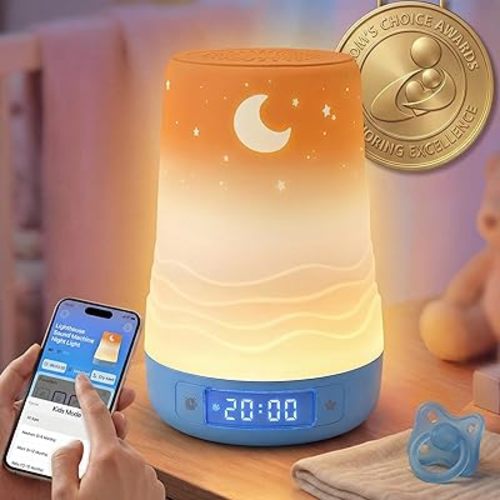 Mewaii White Noise Sound Machine Baby & Adult with Night Light | AI Cry Detection, App Remote Control, 100 Soothing Sounds, Sleep Routine Builder, 360° RGB Kids Nursery Baby Essentials Shower Gift