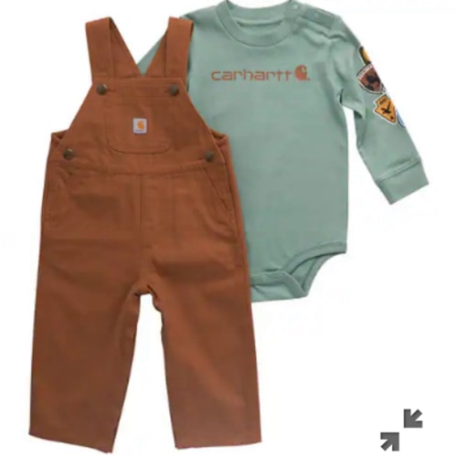 Boys' 2-Piece Long Sleeve Bodysuit & Canvas Overall Set (Baby) | Kids' Sets | Carhartt