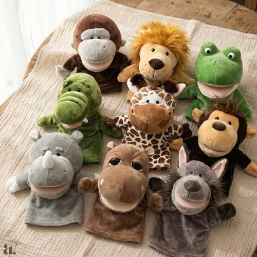 Safari Animal Hand Puppets for Toddlers : Set of 5