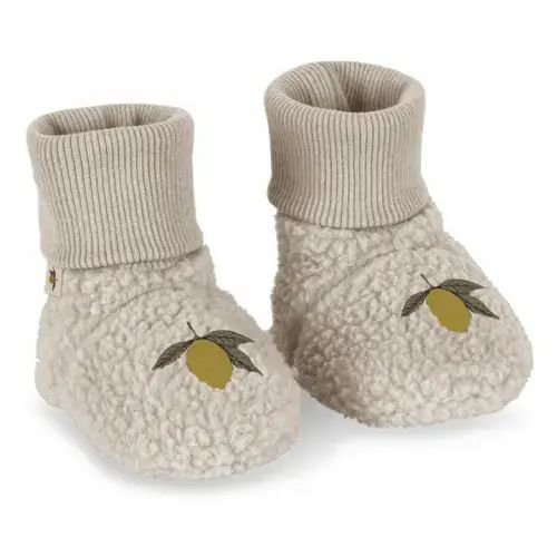 Safa Lemon Sherpa Slippers | Beige