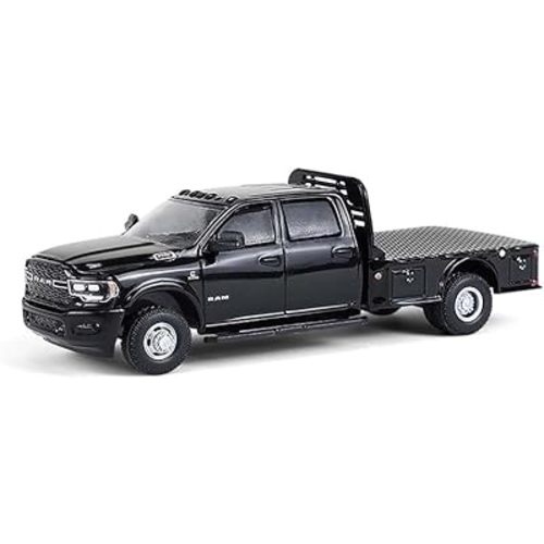 Greenlight 1/64 2023 Ram 3500 Dually Flatbed Truck, Black, Dually Drivers Series 16 46160-F