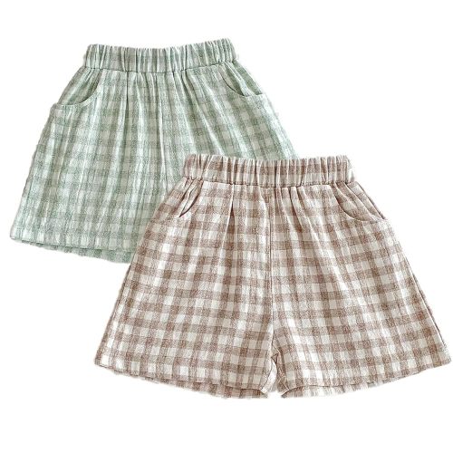 Ashmyova Classic Shorts for Boys Thin Cotton Stripe Elastics Waist Casual Summer Toddler Shorts Lightweight 2Pcs