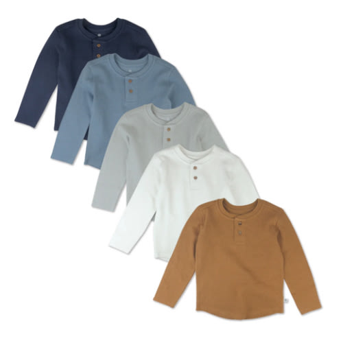 5-Pack Waffle Henley | Honest Baby Clothing