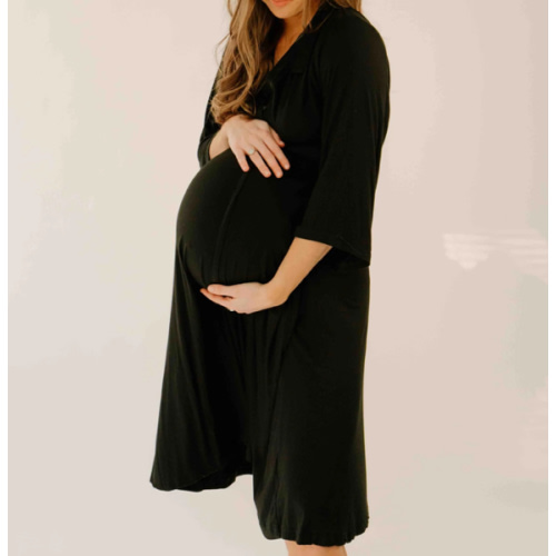 Lila Labor & Postpartum Gown in Black