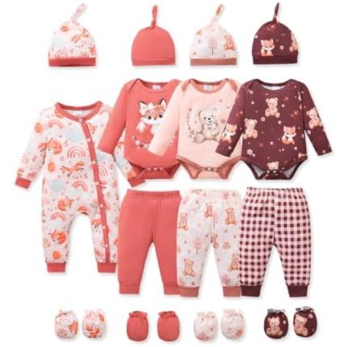 NZRVAWS Preemie Newborn Baby Boy Clothes Infant Clothing Romper Pant Outfits Set Layette Essentials 19 Pieces 0 3 6 12 Months