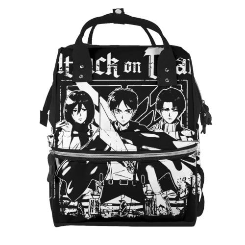 Attack on Titan Diaper Bag Ummy Nappy Backpack Fashion Classic Shoulders Casual Kawaii Cute Interesting Cartoon Anime Waterproof Portable Large Capacity Daypack Travel for Women Men Handbag Gift
