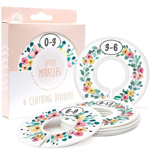 Baby Closet Size Dividers - Rustic Floral Nursery Closet Dividers for Baby Clothes - Dividers by Month for Baby Girl Nursery Decor - Flower Baby Closet Dividers for Clothing Racks - [Rustic Floral]