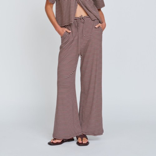 Brown and White Stripe Maternity Pants – Apero Label