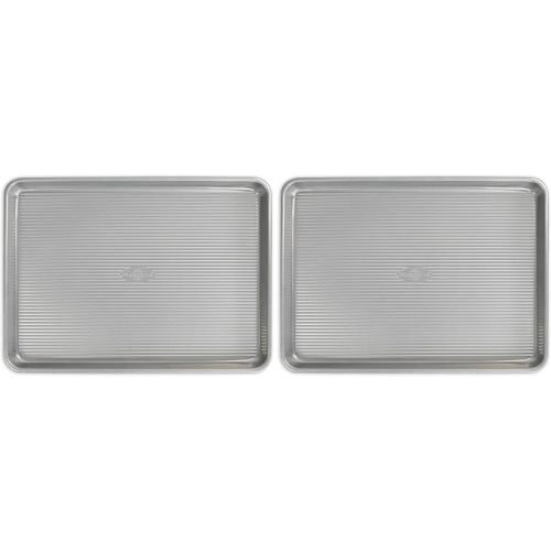 USA Pan Bakeware Nonstick Half Sheet Pan,Baking Sheet,Aluminized Steel,(Pack of 2)