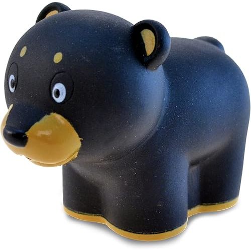 DolliBu Black Bear Bath Buddy Squirter - Floating Black Bear Rubber Bath Toy, Fun Water Squirting Bathtime Play for Toddlers Cute & Soft Wild Life Animal Toy for Bathtub, Beach & Pool