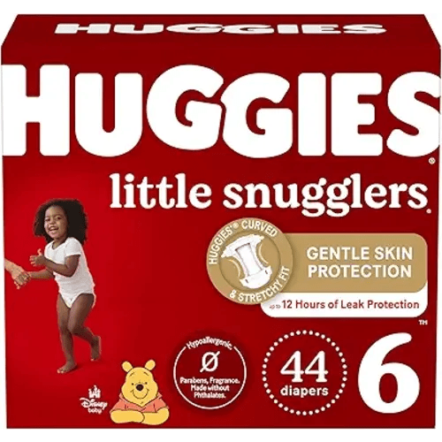 Huggies Size 6 Diapers, Little Snugglers Baby Diapers Size 6 (35+ lbs), 44ct