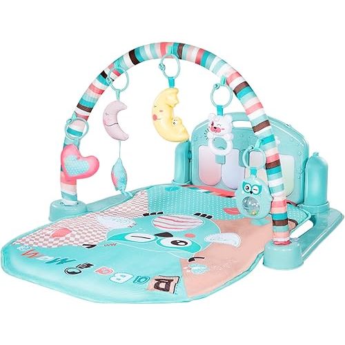TEMI Baby Gym Toys & Activity Play Mat, Kick and Play Piano Gym Center with Music and Lights, Electronic Learning Toys for Infants, Toddlers, Newborn, Girls and Boys Ages 1 to 36 Months
