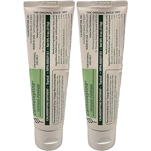 Calmoseptine Ointment for Skin irritations,Diaper Rash,Heat Rash,Insect Bites,and as a Moisture Barrier for Conditions Involving Broken Skin or rashes,(Pack of 2)