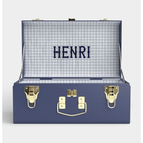 Mini Trunk - Navy - Picnic in Blue / Embroidery