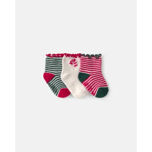 Baby Girl 3-Pack Christmas No Show Socks | Carter's