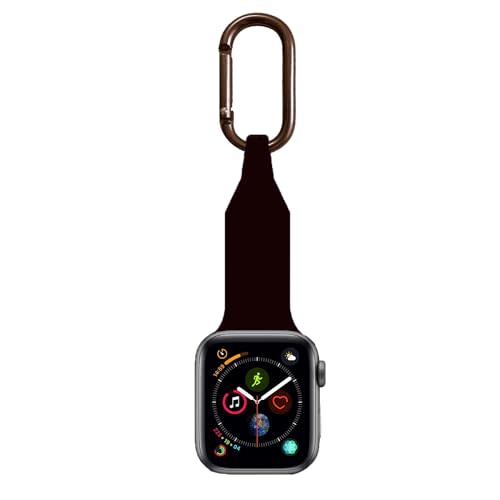 Metal Silicone Watch Band Compatible with Apple Watch Fob Necklace Keychain Clip Pocket watch Case 38mm 40mm 41mm 42mm 44mm 45mm for women men,Replacement Band for iwatch Series11-1/SE.