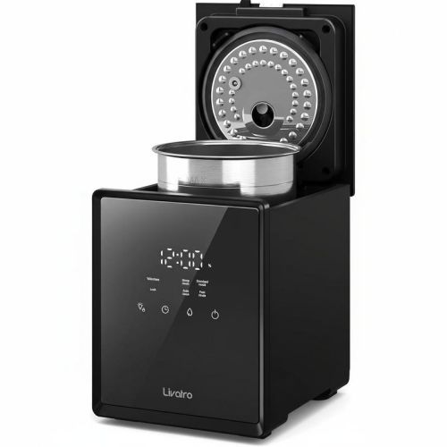 Livatro 3L Stainless Steel Warm Mist Humidifier, Easy Clean, Warm Steam, Sleep Mode & Auto-off, Healthy Air for Bedroom & Living Room Black 3L