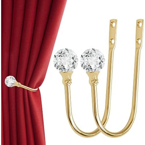 Curtain Holdback, 2pcs Wall Mounted Drapery Tiebacks, Sliver
