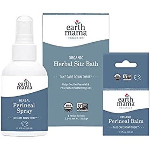Earth Mama Postpartum Recovery Kit | Take Care Down There® with Organic Perineal Balm & Herbal Perineal Spray, 2-Piece Set