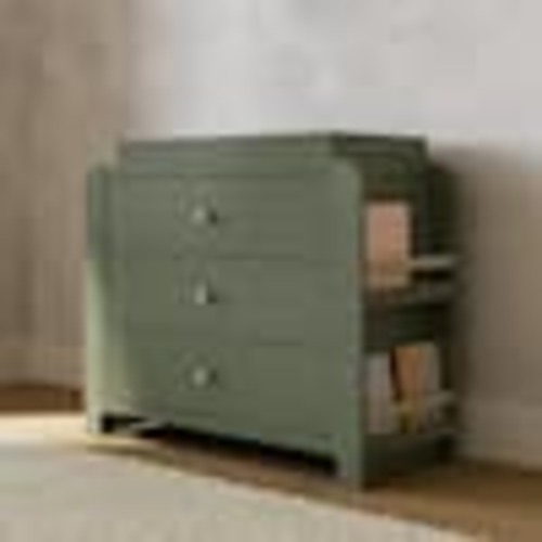 Graco Read-with-Me Olive with Driftwood 3 Drawer 42.87 in. Wide Dresser with Changing Topper 03713-97A
