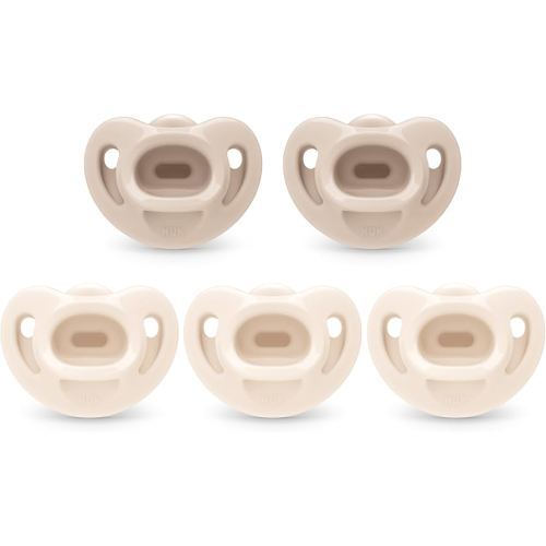 NUK 100% Silicone Comfy Orthodontic Pacifiers, 0-6 Months, Neutral Fashion, Timeless Collection, 5 Count